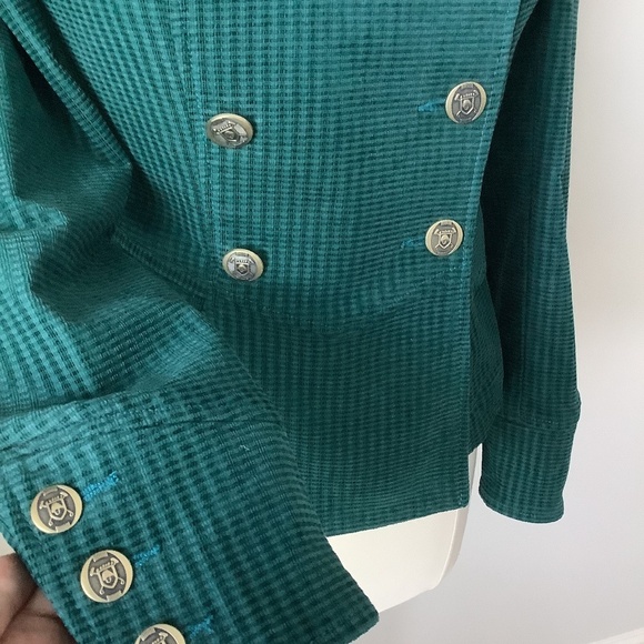 CAbi Military Double Breasted Jacket Legion Green Teal Style #3913 XS - Picture 8 of 15